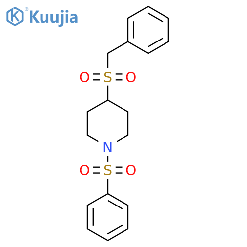 1-(benzenesulfonyl)-4-phenylmethanesulfonylpiperidine structure