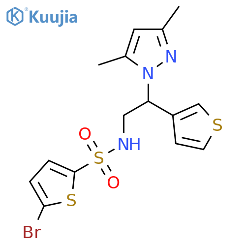 5-bromo-N-[2-(3,5-dimethyl-1H-pyrazol-1-yl)-2-(thiophen-3-yl)ethyl]thiophene-2-sulfonamide structure