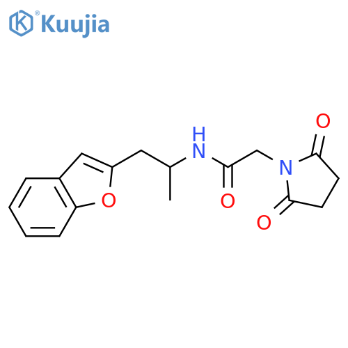 N-1-(1-benzofuran-2-yl)propan-2-yl-2-(2,5-dioxopyrrolidin-1-yl)acetamide structure