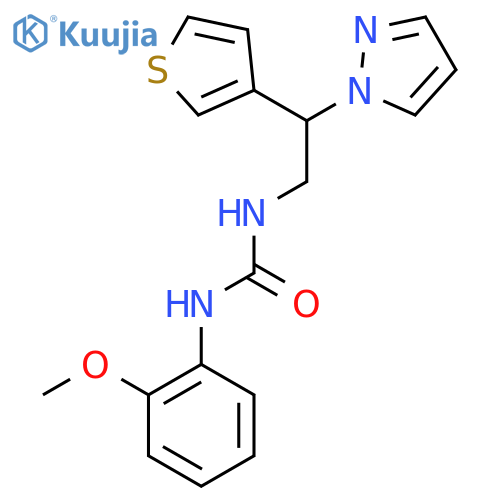1-(2-methoxyphenyl)-3-[2-(1H-pyrazol-1-yl)-2-(thiophen-3-yl)ethyl]urea structure