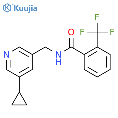 N-[(5-cyclopropylpyridin-3-yl)methyl]-2-(trifluoromethyl)benzamide structure