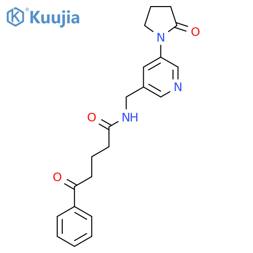 5-oxo-N-{[5-(2-oxopyrrolidin-1-yl)pyridin-3-yl]methyl}-5-phenylpentanamide structure