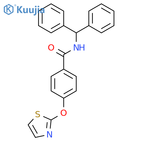 N-(diphenylmethyl)-4-(1,3-thiazol-2-yloxy)benzamide structure