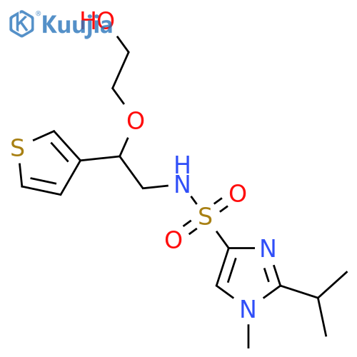 2-{2-1-methyl-2-(propan-2-yl)-1H-imidazole-4-sulfonamido-1-(thiophen-3-yl)ethoxy}ethan-1-ol structure