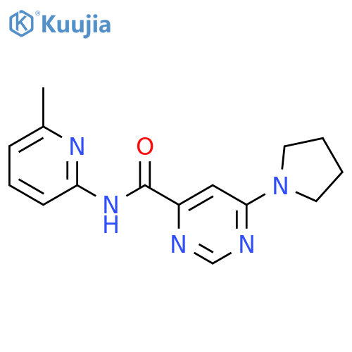 N-(6-methylpyridin-2-yl)-6-(pyrrolidin-1-yl)pyrimidine-4-carboxamide structure