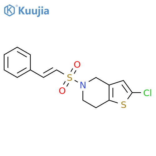2-chloro-5-[(E)-2-phenylethenesulfonyl]-4H,5H,6H,7H-thieno[3,2-c]pyridine structure
