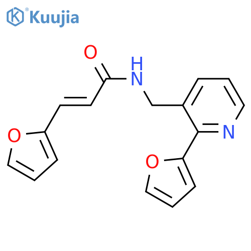 (2E)-3-(furan-2-yl)-N-{[2-(furan-2-yl)pyridin-3-yl]methyl}prop-2-enamide structure