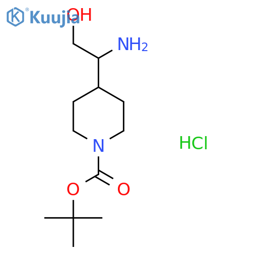 Tert-Butyl 4-(1-amino-2-hydroxyethyl)piperidine-1-carboxylate hydrochloride structure
