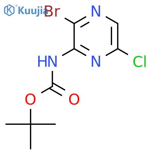 tert-butyl N-(3-bromo-6-chloropyrazin-2-yl)carbamate structure
