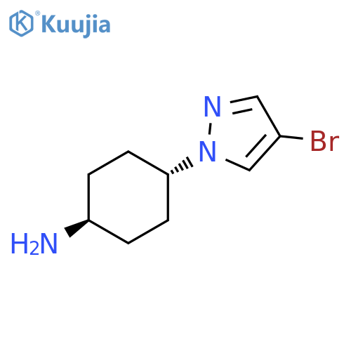(1r,4r)-4-(4-bromo-1H-pyrazol-1-yl)cyclohexan-1-amine structure