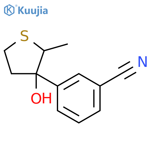 3-(3-hydroxy-2-methylthiolan-3-yl)benzonitrile structure
