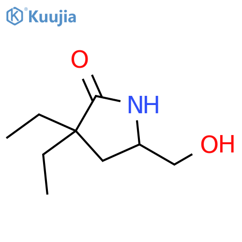 3,3-diethyl-5-(hydroxymethyl)pyrrolidin-2-one structure