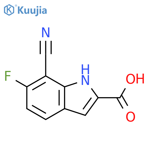 7-cyano-6-fluoro-1H-indole-2-carboxylic acid structure