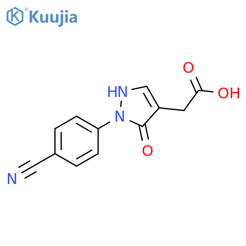 1H-Pyrazole-4-acetic acid, 1-(4-cyanophenyl)-2,5-dihydro-5-oxo- structure