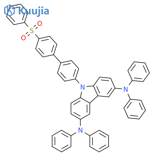 9H-Carbazole-3,6-diamine, N3,N3,N6,N6-tetraphenyl-9-[4'-(phenylsulfonyl)[1,1'-biphenyl]-4-yl]- structure