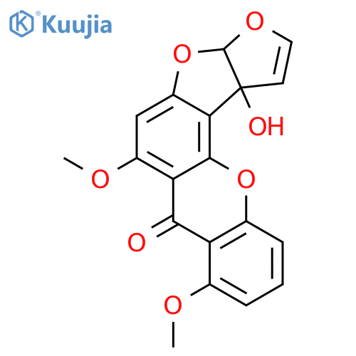 7H-Furo[3',2':4,5]furo[2,3-c]xanthen-7-one,3a,12c-dihydro-12c-hydroxy-6,8-dimethoxy- (8CI,9CI) structure