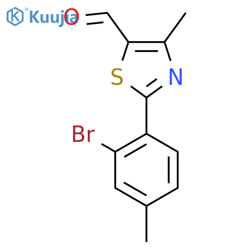 2-(2-Bromo-4-methylphenyl)-4-methyl-1,3-thiazole-5-carbaldehyde structure