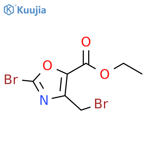 5-Oxazolecarboxylic acid, 2-bromo-4-(bromomethyl)-, ethyl ester structure