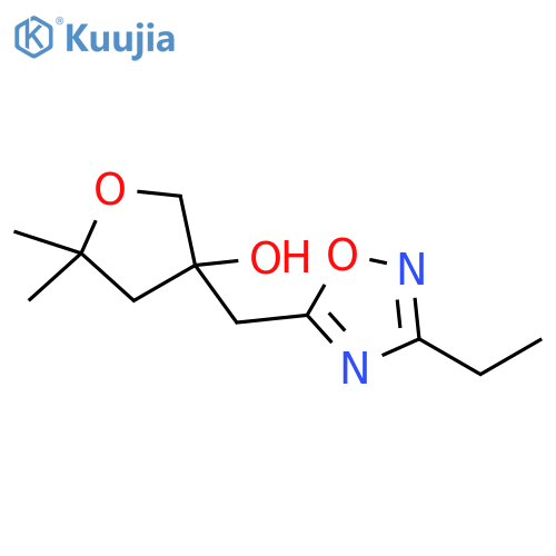 3-(3-ethyl-1,2,4-oxadiazol-5-yl)methyl-5,5-dimethyloxolan-3-ol structure