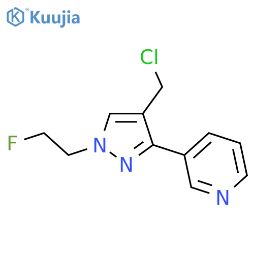 3-(4-(chloromethyl)-1-(2-fluoroethyl)-1H-pyrazol-3-yl)pyridine structure
