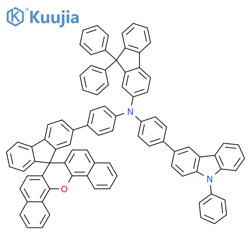 9H-Fluoren-2-amine, 9,9-diphenyl-N-[4-(9-phenyl-9H-carbazol-3-yl)phenyl]-N-[4-(spiro[7H-dibenzo[c,h]xanthene-7,9'-[9H]fluoren]-2'-yl)phenyl]- structure