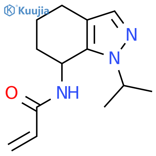 N-[1-(propan-2-yl)-4,5,6,7-tetrahydro-1H-indazol-7-yl]prop-2-enamide structure