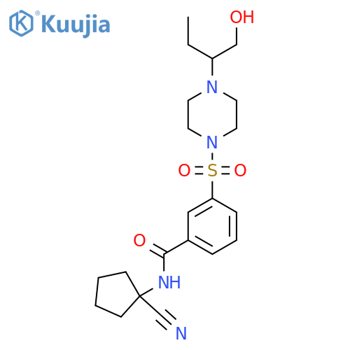 N-(1-cyanocyclopentyl)-3-{[4-(1-hydroxybutan-2-yl)piperazin-1-yl]sulfonyl}benzamide structure