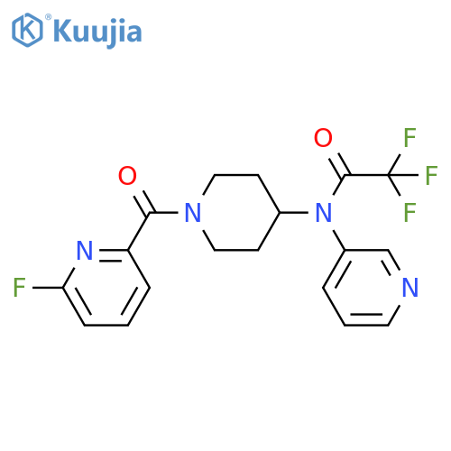 2,2,2-trifluoro-N-[1-(6-fluoropyridine-2-carbonyl)piperidin-4-yl]-N-(pyridin-3-yl)acetamide structure