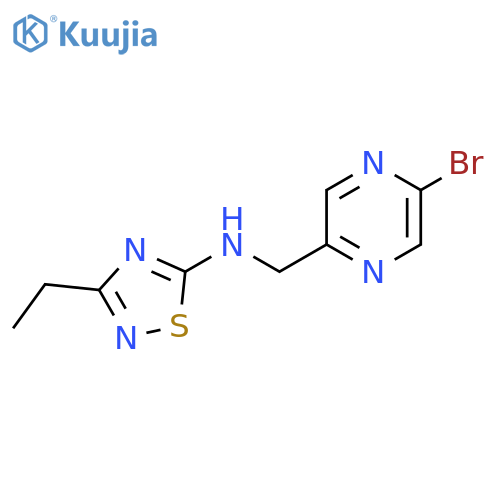 N-(5-bromopyrazin-2-yl)methyl-3-ethyl-1,2,4-thiadiazol-5-amine structure