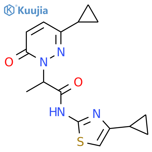 N-(4-cyclopropyl-1,3-thiazol-2-yl)-2-(3-cyclopropyl-6-oxo-1,6-dihydropyridazin-1-yl)propanamide structure