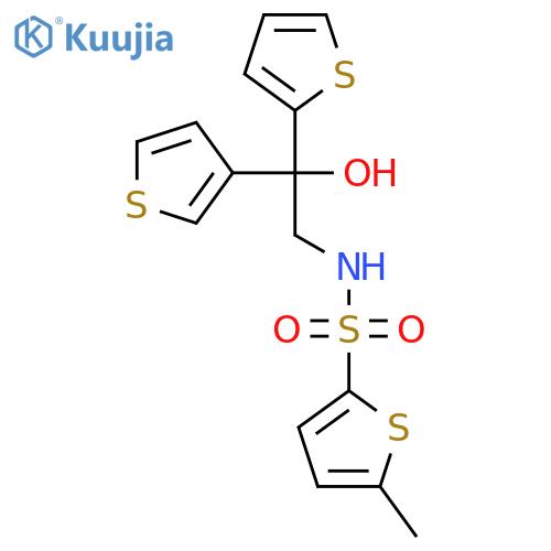 N-2-hydroxy-2-(thiophen-2-yl)-2-(thiophen-3-yl)ethyl-5-methylthiophene-2-sulfonamide structure