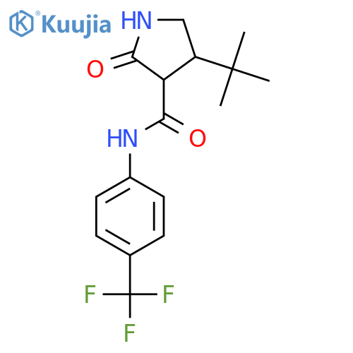 4-tert-butyl-2-oxo-N-[4-(trifluoromethyl)phenyl]pyrrolidine-3-carboxamide structure