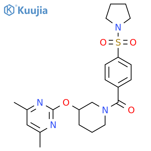 4,6-dimethyl-2-({1-[4-(pyrrolidine-1-sulfonyl)benzoyl]piperidin-3-yl}oxy)pyrimidine structure
