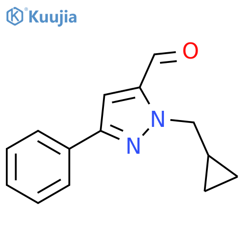 1-(cyclopropylmethyl)-3-phenyl-1H-pyrazole-5-carbaldehyde structure