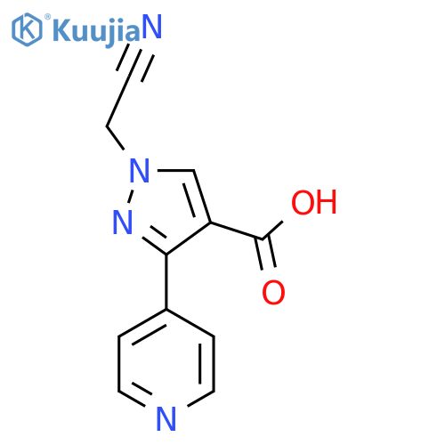1-(cyanomethyl)-3-(pyridin-4-yl)-1H-pyrazole-4-carboxylic acid structure