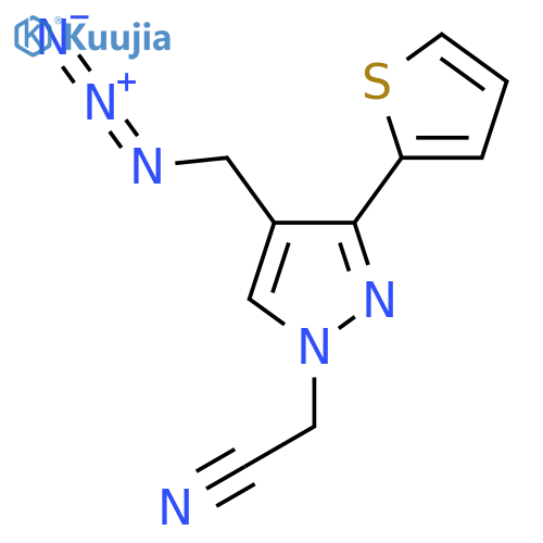 2-(4-(Azidomethyl)-3-(thiophen-2-yl)-1H-pyrazol-1-yl)acetonitrile structure