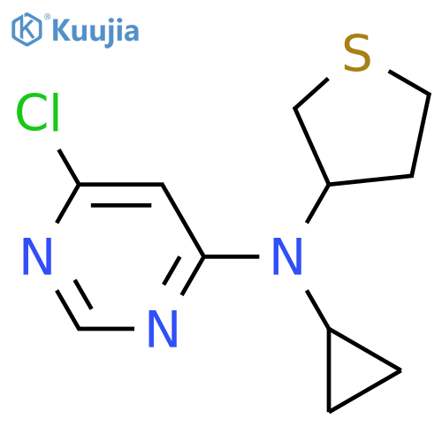 6-chloro-N-cyclopropyl-N-(tetrahydrothiophen-3-yl)pyrimidin-4-amine structure