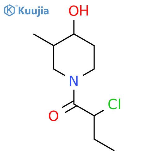 2-Chloro-1-(4-hydroxy-3-methylpiperidin-1-yl)butan-1-one structure