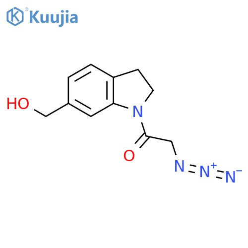 2-Azido-1-(6-(hydroxymethyl)indolin-1-yl)ethan-1-one structure