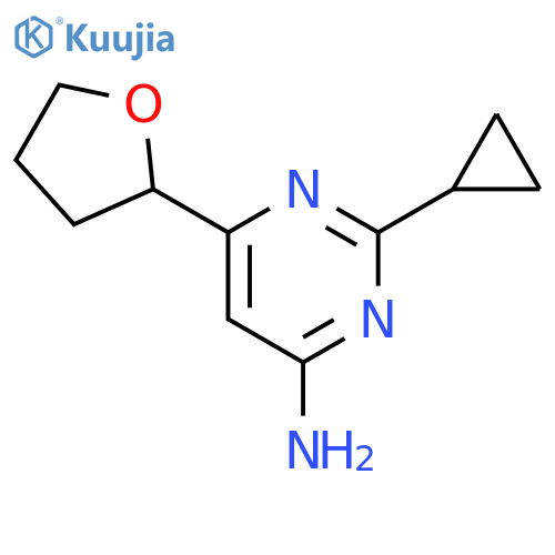 2-Cyclopropyl-6-(oxolan-2-yl)pyrimidin-4-amine structure