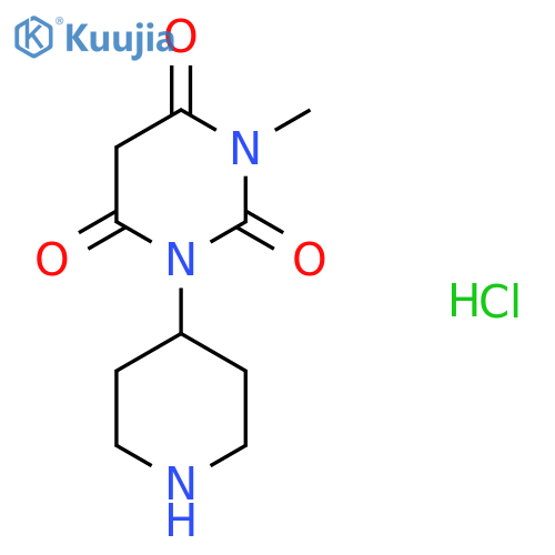 1-methyl-3-(piperidin-4-yl)pyrimidine-2,4,6(1H,3H,5H)-trione hydrochloride structure