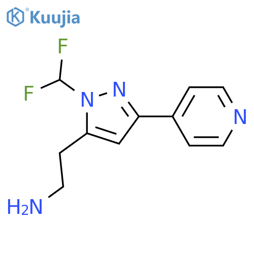 2-(1-(difluoromethyl)-3-(pyridin-4-yl)-1H-pyrazol-5-yl)ethan-1-amine structure