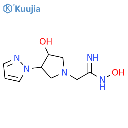 (Z)-N'-hydroxy-2-(3-hydroxy-4-(1H-pyrazol-1-yl)pyrrolidin-1-yl)acetimidamide structure
