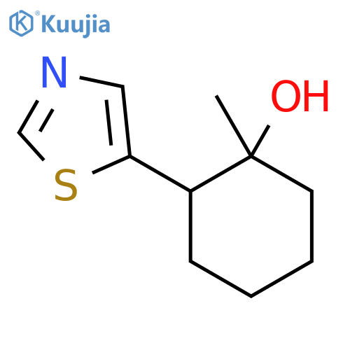1-methyl-2-(1,3-thiazol-5-yl)cyclohexan-1-ol structure