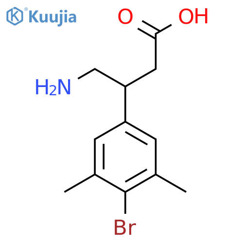 4-Amino-3-(4-bromo-3,5-dimethylphenyl)butanoic acid structure