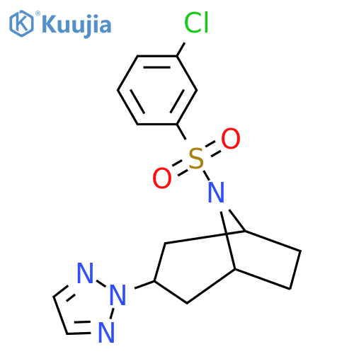 8-(3-chlorobenzenesulfonyl)-3-(2H-1,2,3-triazol-2-yl)-8-azabicyclo3.2.1octane structure