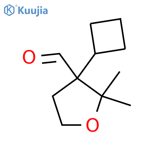 3-cyclobutyl-2,2-dimethyloxolane-3-carbaldehyde structure