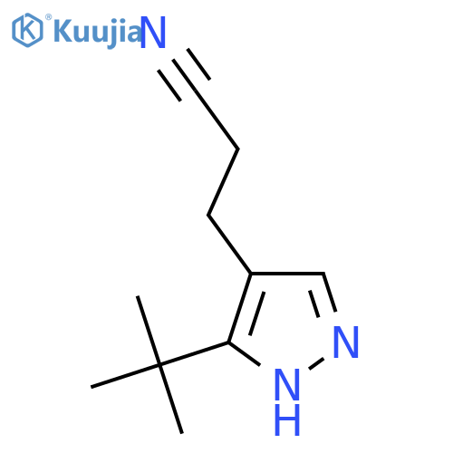 3-(3-tert-butyl-1H-pyrazol-4-yl)propanenitrile structure