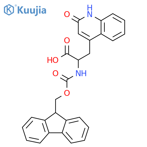 2-({(9H-fluoren-9-yl)methoxycarbonyl}amino)-3-(2-oxo-1,2-dihydroquinolin-4-yl)propanoic acid structure
