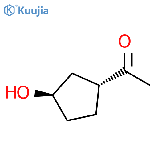 Ethanone, 1-[(1R,3R)-3-hydroxycyclopentyl]-, rel- (9CI) structure